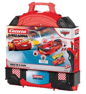 Писта Carrera - Disney Pixar Cars, с две колички в куфарче, 2.77 m, 1:50 Писта Carrera - Disney Pixar Cars, с две колички в куфарче, 2.77 m, 1:50