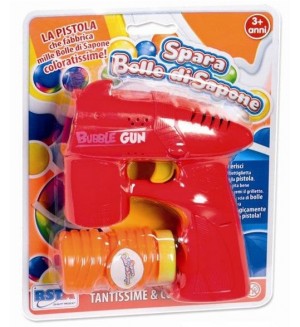 Пистолет за сапунени балони RS Toys, с 38 ml течност, червен
