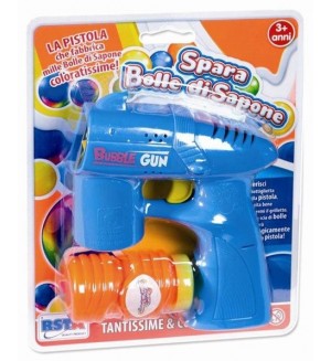 Пистолет за сапунени балони Rs Toys, с 38 ml течност, син