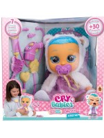 Плачеща кукла със сълзи IMC Toys Cry Babies - Кристал, болно бебе, лилаво и бяло