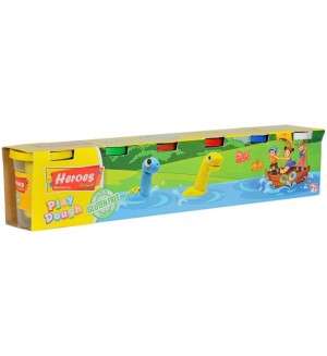 Пластилин без глутен Heroes, 6 цвята, 6 х 100 g