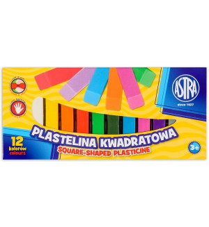 Квадратен пластилин Astra - 12 цвята