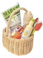 Плетена пазарска кошница Tender Leaf Toys - С продукти и цветя