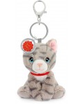 Плюшен ключодържател Keel Toys Keeleco – Сиво коте, 12 cm