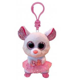 Плюшен ключодържател TY Toys Beanie Boos - Мишлето Nina балерина, 8.5 cm
