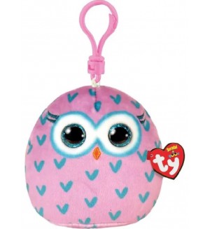 Плюшен ключодържател TY Toys Squish a Boos - Winks бухалче, 8.5 cm