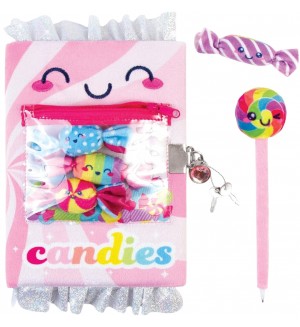 Плюшен таен дневник 3C4G - Candy, с катинар и химикалка
