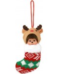 Плюшена декорация Monchhichi - Коледно еленче, 10 cm