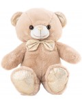 Плюшена играчка Амек Тойс - Бежово мече със златна папийонка, 26 cm;
