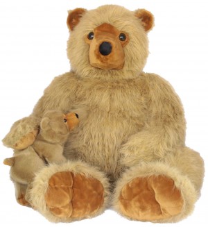 Плюшена играчка Амек Тойс - Голяма мечка с бебе мече, 100 cm