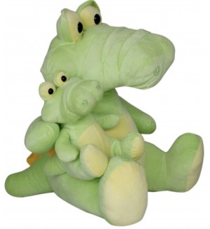 Плюшена играчка Амек Тойс - Крокодил с бебе, 60 cm