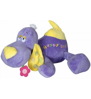 Плюшена играчка Амек Тойс - Легнало куче, лилаво, 65 cm