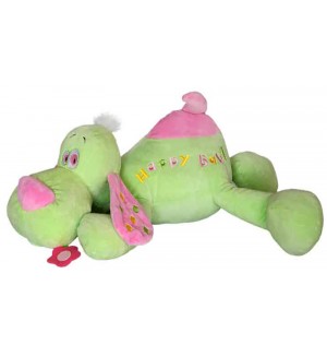 Плюшена играчка Амек Тойс - Легнало куче, зелено, 53 cm
