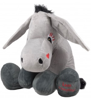 Плюшена играчка Амек Тойс - Магаре, сиво, 60 cm
