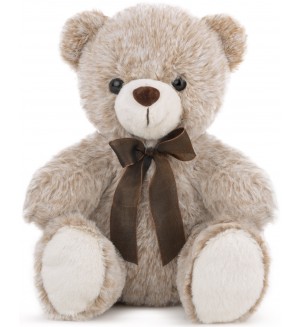 Плюшена играчка Амек Тойс - Мече, бежов меланж, 24 cm