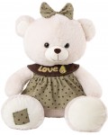 Плюшена играчка Амек Тойс - Мече момиче със зелена рокля, 40 cm