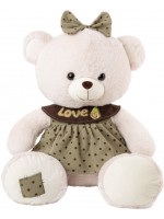 Плюшена играчка Амек Тойс - Мече момиче със зелена рокля, 40 cm
