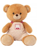  Плюшена играчка Амек Тойс - Мече с гащеризон на цветя, момче, 42 cm