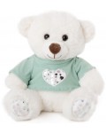 Плюшена играчка Амек Тойс - Мече със зелена тениска, 20 cm