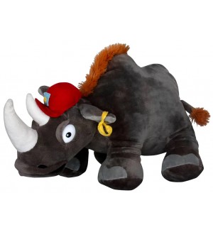 Плюшена играчка Амек Тойс - Носорог с шапка, 30 cm