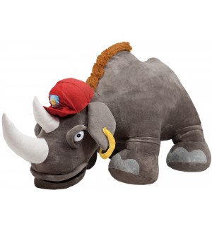 Плюшена играчка Амек Тойс - Носорог с шапка, 65 cm