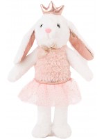 Плюшена играчка Амек Тойс - Зайче с рокля и корона, 27 cm
