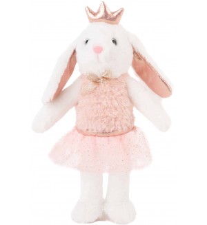 Плюшена играчка Амек Тойс - Зайче с рокля и корона, 27 cm
