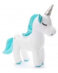 Плюшена играчка Aurora - Еднорог, бяло и синьо, 30 cm