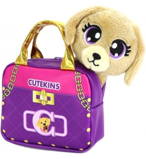 Плюшена играчка Cutekins - Куче в чанта