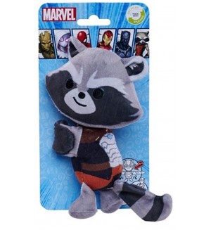 Плюшена играчка Simba Toys Marvel - Rocket, с лента за прикрепване, 17 cm