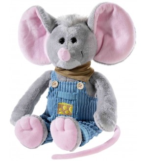 Плюшена играчка Heunec - Мишле Кати, с гащеризон, 35 cm.