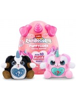 Плюшена играчка-изненада Zuru Rainbocorns Puppycorns - Серия 8, с розов рог и розови уши, асортимент