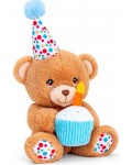 Плюшена игрaчка Keel Toys - Happy Birthday, мече, 15 cm