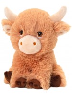 Плюшена играчка Keel Toys Keeleco - Кафява рунтава крава, 25 cm