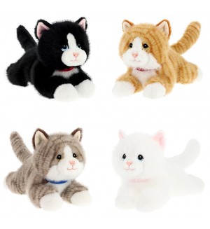 Плюшена играчка Keel Toys Keeleco - Коте Kitty Love, легнало, 28 cm, асортимент
