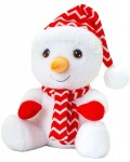 Плюшена играчка Keel Toys Keeleco - Снежен човек с шапка и шал, 20 cm