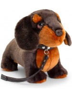 Плюшена играчка Keel Toys -  Куче Дакел, с каишка, 30 cm