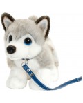 Плюшена играчка Keel Toys Куче - Хъски, с каишка, 30 cm
