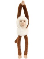 Плюшена играчка Keel Toys - Маймуна със звук, 46 cm, бяло и тъмнокафяво