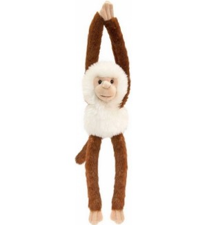 Плюшена играчка Keel Toys - Маймуна със звук, 46 cm, бяло и тъмнокафяво
