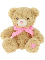 Плюшена играчка Keel Toys - Мече Теди, с розово сърце и панделка, 25 cm