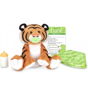 Плюшена играчка Melissa & Doug - Бебе тигър, с принадлежности