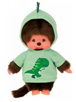 Плюшена играчка Monchhichi - Маймунка с костюм на динозавър