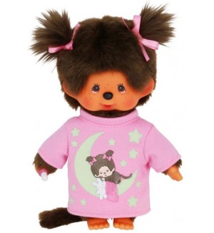 Плюшена играчка Monchhichi - Маймунка, със светеща в тъмното блузка, 20 cm