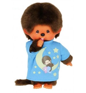 Плюшена играчка Monchhichi - Маймунка със светеща  в тъмното блузка, 20 cm