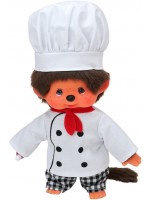 Плюшена играчка Monchhichi - Маймунка Шеф готвач, 20 cm