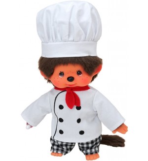 Плюшена играчка Monchhichi - Маймунка Шеф готвач, 20 cm