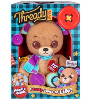 Плюшена играчка Moose - Интерактивно мече Thready 