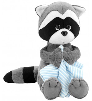 Плюшена играчка Orange Toys Life - Миещата мечка Дени, с кърпата, 20 cm