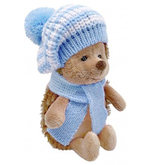 Плюшена играчка Orange Toys Life - Настръхналият таралеж, с раирана синя барета, 15 cm